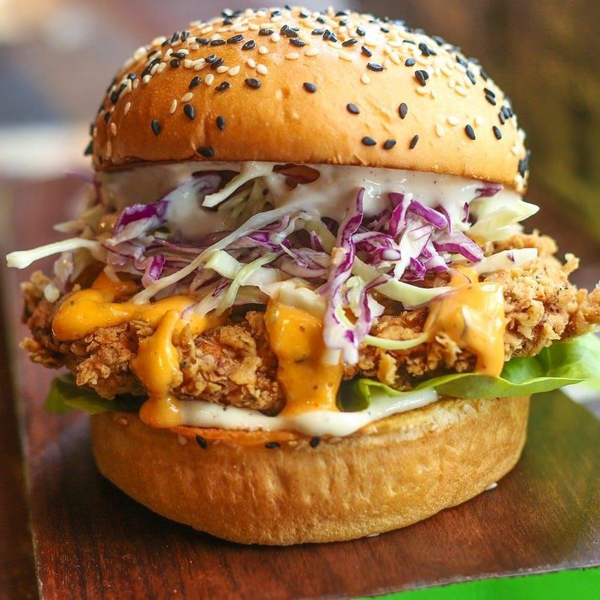 BBQ Chicken Burgers with Keto Kohlrabi Coleslaw - Harvest2U