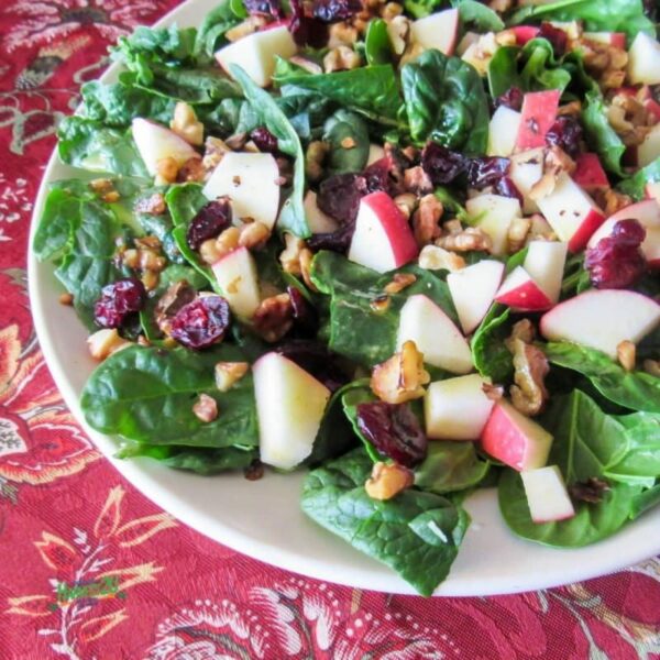 Cranberry Apple Spinach Salad - Quick, Delicious and Healthy - Harvest2U